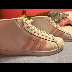 Adidas high top shell toe